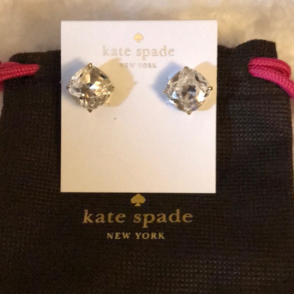 NWT ♠️Kate Spade Large gun drop Crystal earrings♠️ - Picture 2 of 2